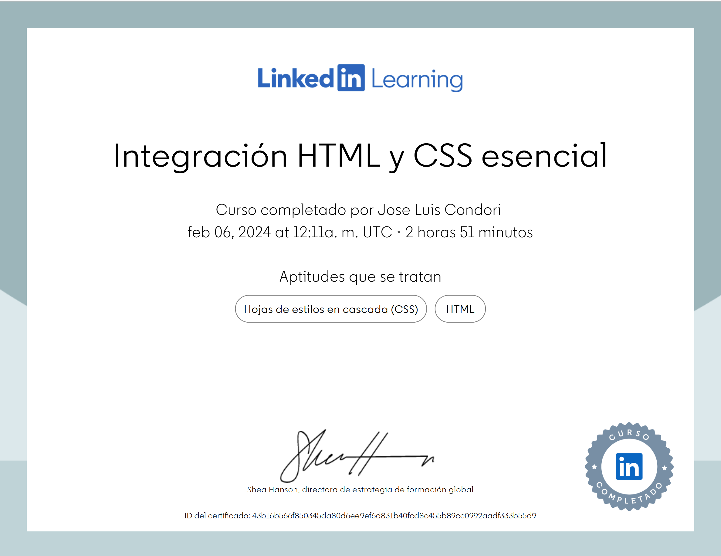 Integracion HTML y CSS esencial